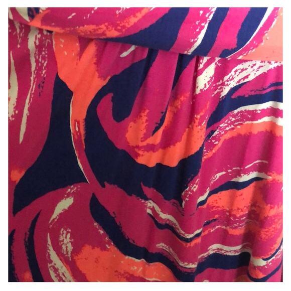 Lilly Pulitzer Brightly Colored Handkerchief Hem V-neck Sundress Xxs Beachy - Picture 5 of 5